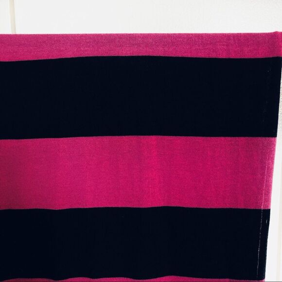 RUGBY Knit Scarf Black and Burgundy Striped Preppy Academia 80 x 14 inches - Picture 9 of 16